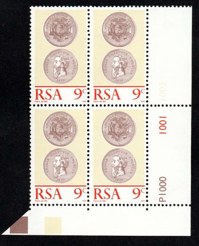 RSA 1974/04/06 5th Numismatic convention and centenary of Burgersbond Control Block Set