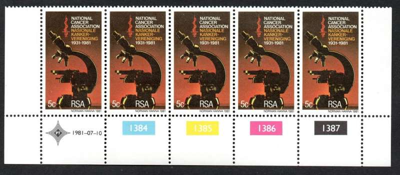 RSA 1981/07/10 50th Anniversary of national Cancer Association of SA Control Blocks