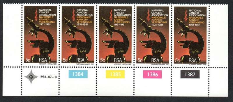 RSA 1981/07/10 50th Anniversary of national Cancer Association of SA Control Blocks