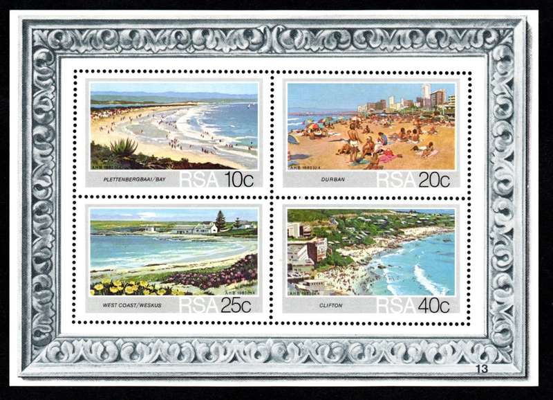 RSA 1983/10/12 Tourism SA Beaches Miniature Sheet