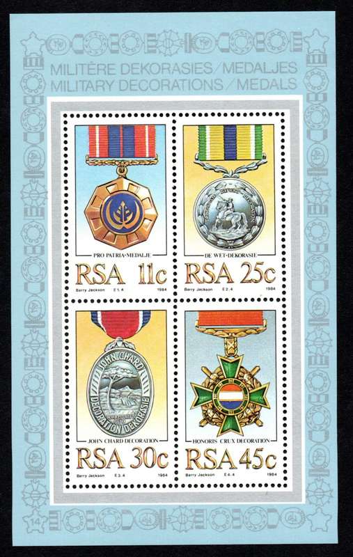RSA 1984/11/09 Military Decorations Miniature Sheet