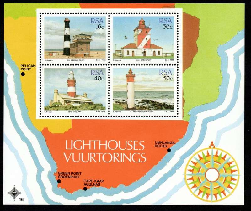 RSA 1988/06/09 Lighthouses Miniature Sheet