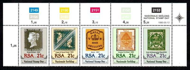 RSA 1990/05/12 National Stamp Day Control Blocks