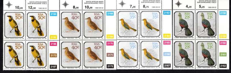 RSA 1990/08/02 South African Birds Control Blocks