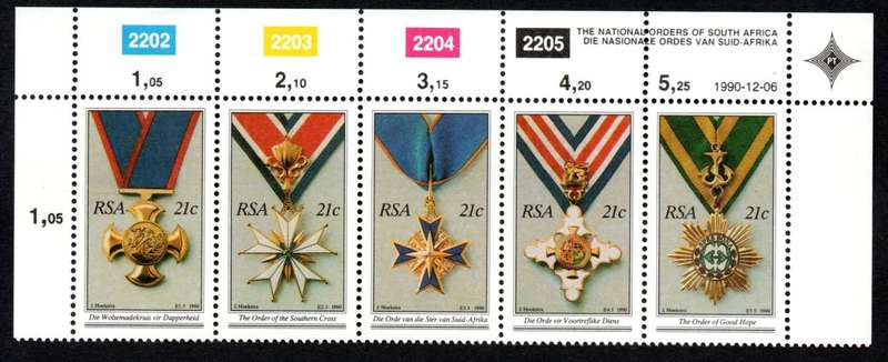 RSA 1990/12/06 The National Orders of SA Control Blocks