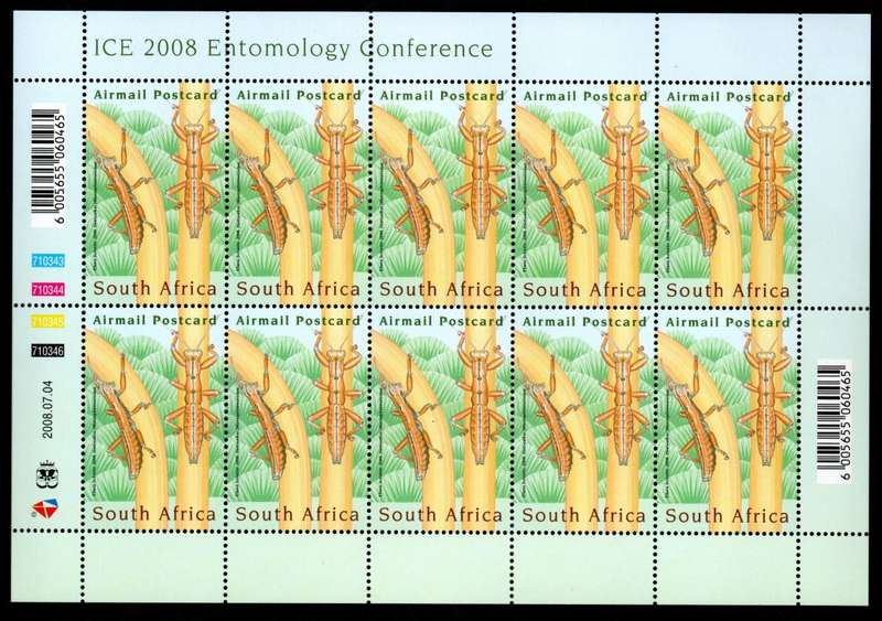 RSA 2008/07/04 118th ICE 2008 Entomology Conference Airmail Complete Sheet