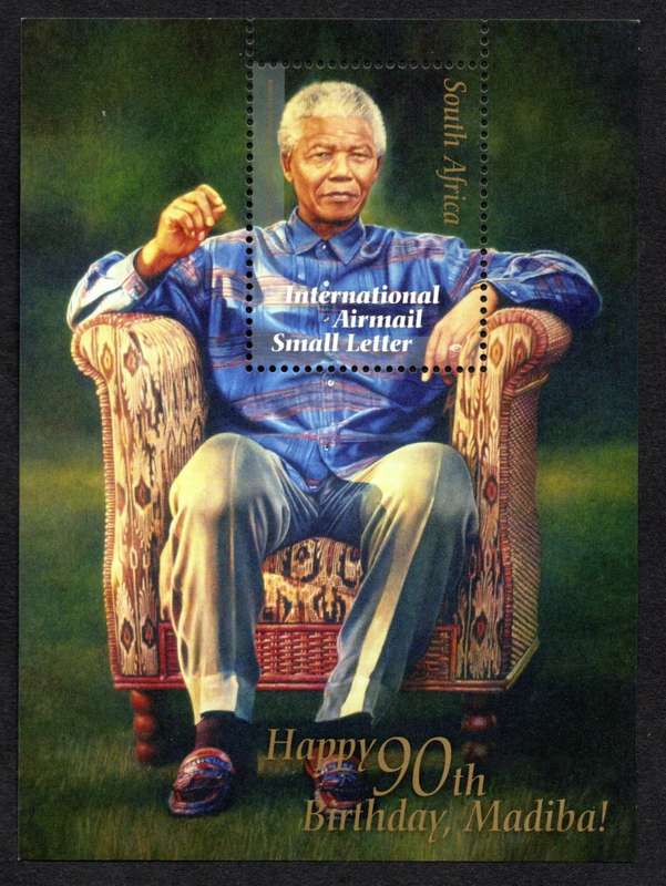 RSA 2008/07/14 Happy 90th Birthday Madiba International Airmail Miniature Sheet