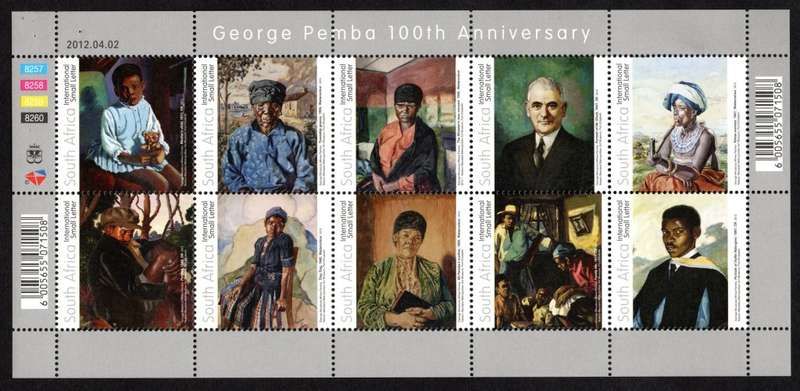 RSA 2012/04/02 100th Anniversary George Pemba Sheetlet