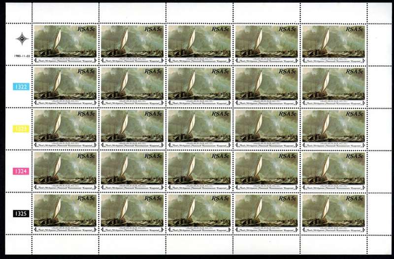 RSA 1980/11/03 National Art Gallery Cape Town 5c Complete Sheet of 25