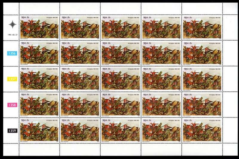 RSA 1981/02/27 Centenary of Battle of Amajuba 15c Complete Sheet of 25