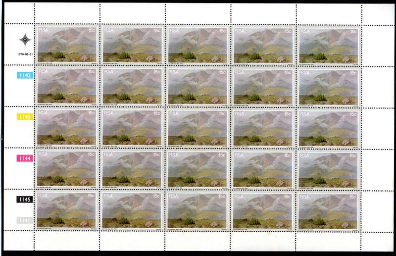 RSA 1978/08/21 Jan Ernest Abraham Volschenk 15c Complete Sheet of 25