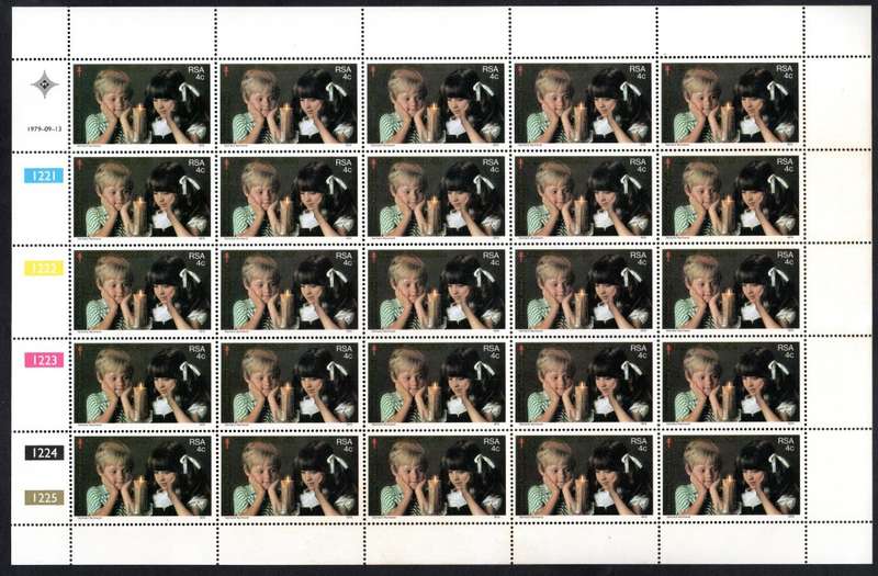 RSA 1979/09/13 50th Anniversary of the SA Christmas Fund Complete Sheet of 25