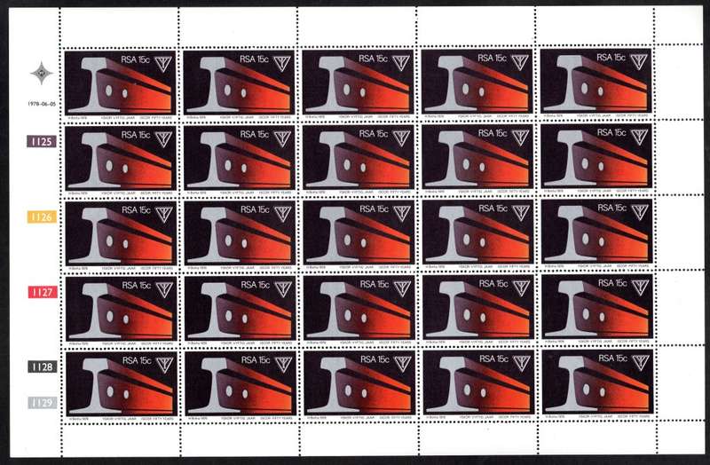 RSA 1978/06/05 Fifty years Iskor Complete Sheet of 25