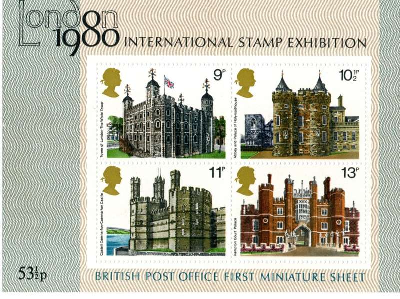 GB 1980 London International Stamp Exhibition British Post Office First Miniature Sheet