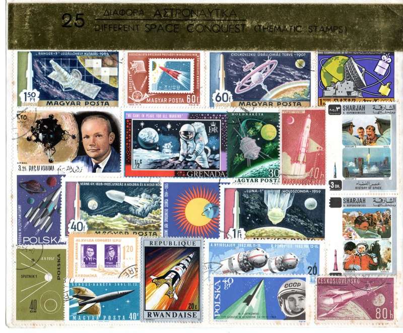Space Conquest 25 Different Thematic Stamps