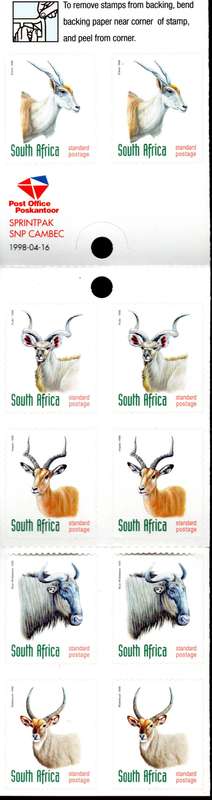 RSA 1998/04/16 Booklet No. 34 `Kruger National Park Centenary`