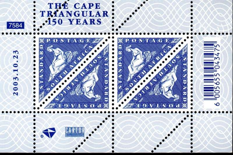 RSA 2003/10/23 150th Anniversary of Cape Triangular Stamps Sheetlet
