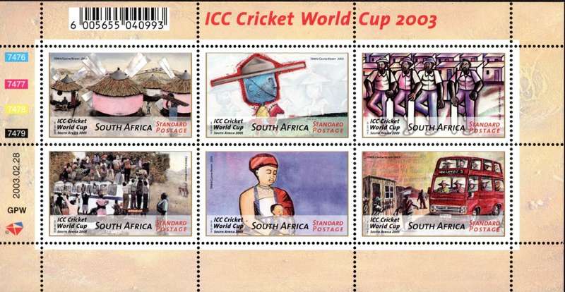 RSA 2003/02/08 ICC Cricket World Cup 2003 Miniature Sheet
