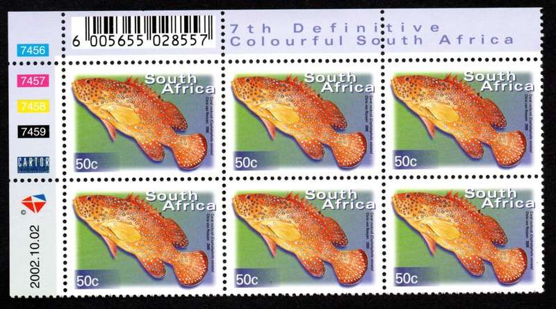 RSA 2002/06/07 7th Definitive Issue 50c Control Blocks