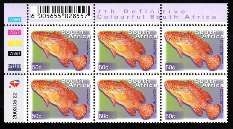 RSA 2002/10/02 7th Definitive Issue 50c Control Blocks