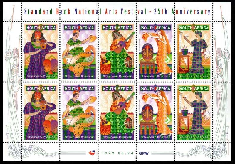 RSA 1999/06/29 25th Anniversary of the Standard Bank National Arts Festival Grahamstown Sheetlet of