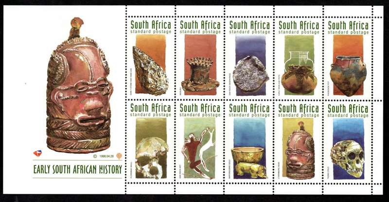 RSA 1998/06/28 Early South African History Sheetlet of 10