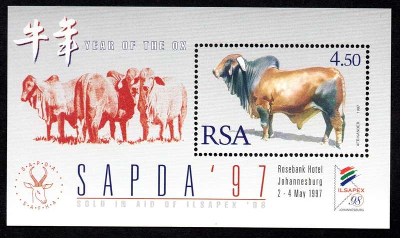 RSA 1997/05/02 SAPDA `97 Year of the Ox Miniature Sheet