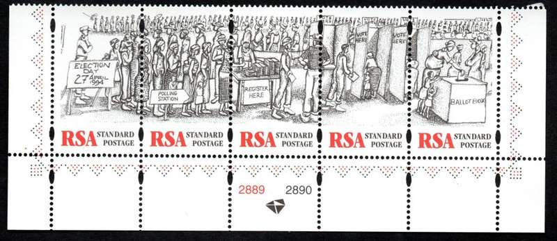 RSA 1997/04/26 Freedom Day 1997 Control strip of 5