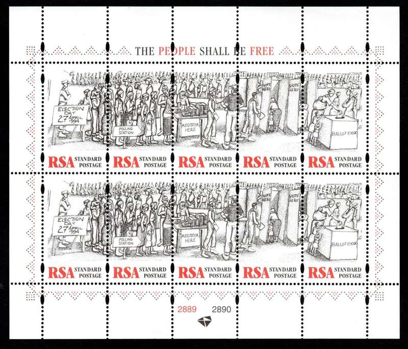 RSA 1997/04/26 Freedom Day 1997 Complete Sheet of 10