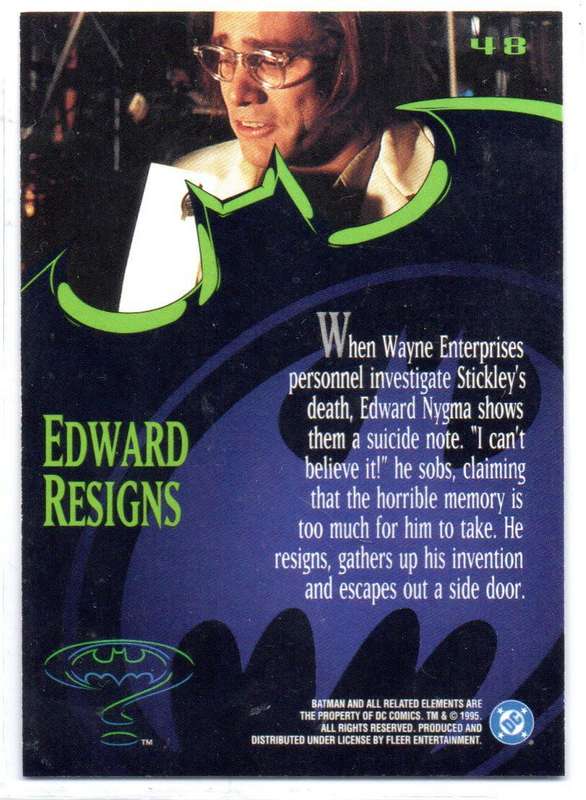 Fleer Ultra 95 DC Comics Batman Forever  - 48 Edward Resigns