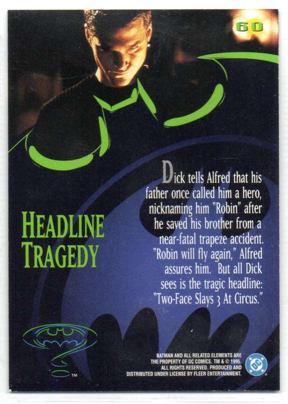 Fleer Ultra 95 DC Comics Batman Forever  - 60 Headline Tragedy
