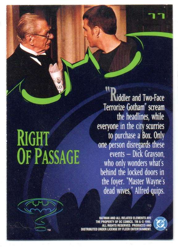 Fleer Ultra 95 DC Comics Batman Forever  - 77 Right of Passage