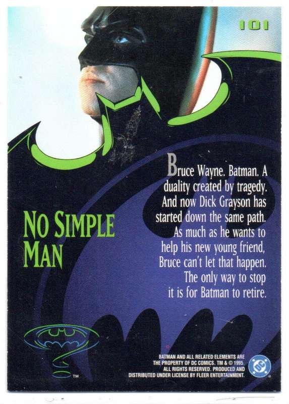Fleer Ultra 95 DC Comics Batman Forever  - 101 No Simple Man
