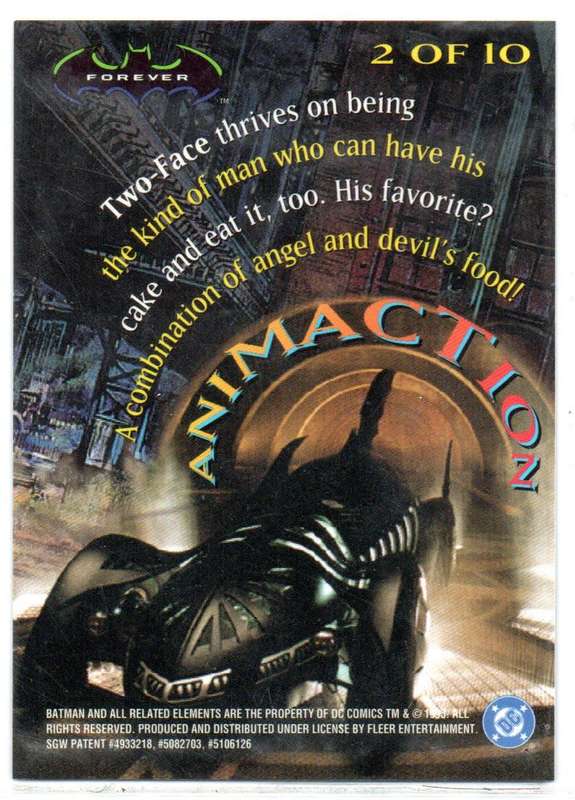 Fleer Ultra 95 DC Comics Batman Forever  - 2 Sugar Two-Face Spice Animaction