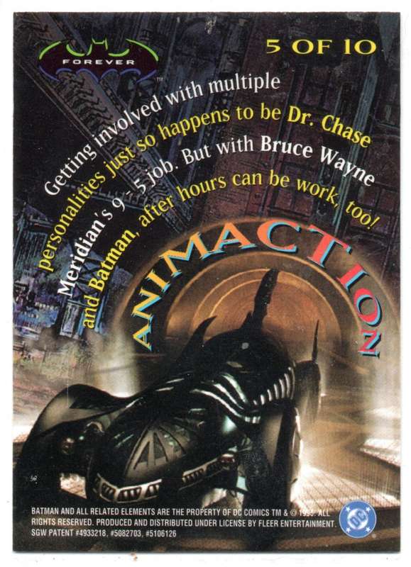 Fleer Ultra 95 DC Comics Batman Forever  - 5 Dr Chase Meridian Animaction