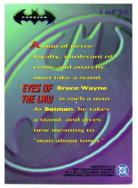 Fleer Ultra 95 DC Comics Batman Forever  - 1 Eyes of the Law Holograms