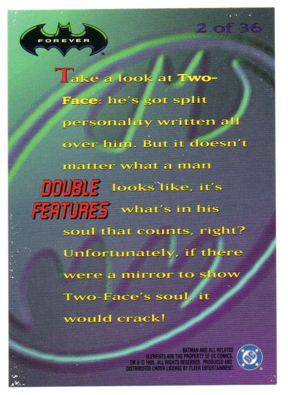 Fleer Ultra 95 DC Comics Batman Forever  - 2 Double Features Holograms