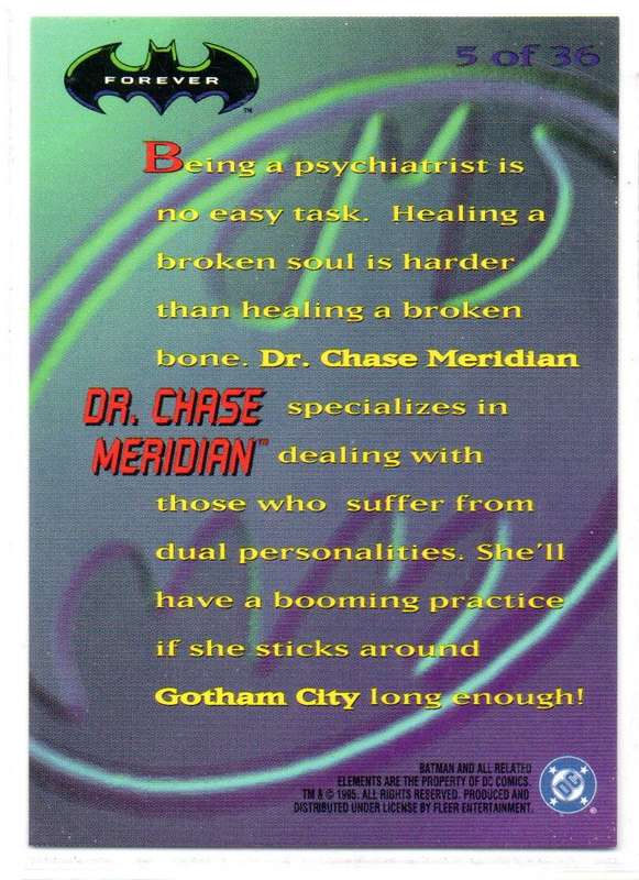 Fleer Ultra 95 DC Comics Batman Forever  - 5 Dr. Chase Meridian Holograms