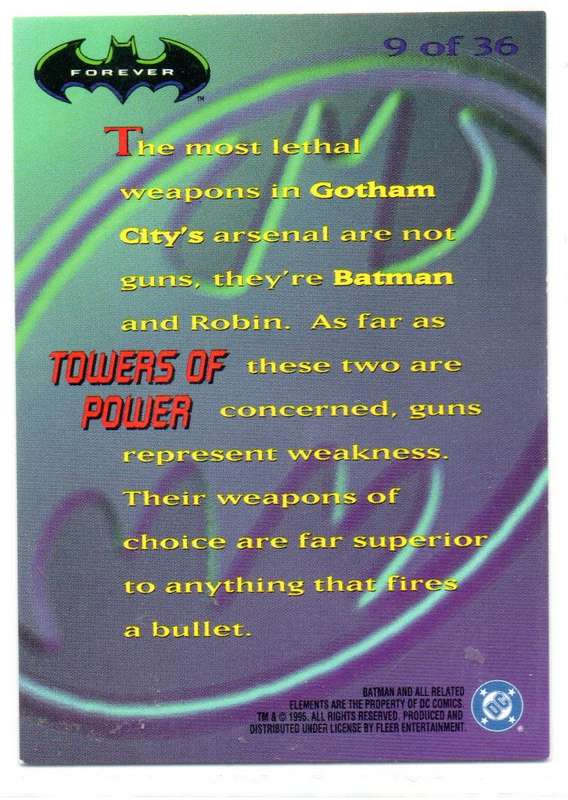 Fleer Ultra 95 DC Comics Batman Forever  - 9 Towers of Power Holograms