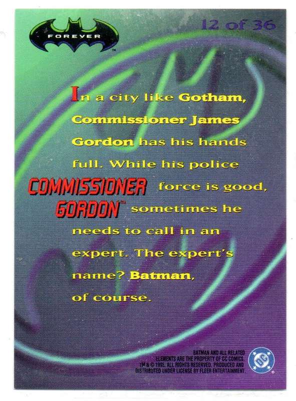 Fleer Ultra 95 DC Comics Batman Forever  - 12 Commissioner Gordon Holograms