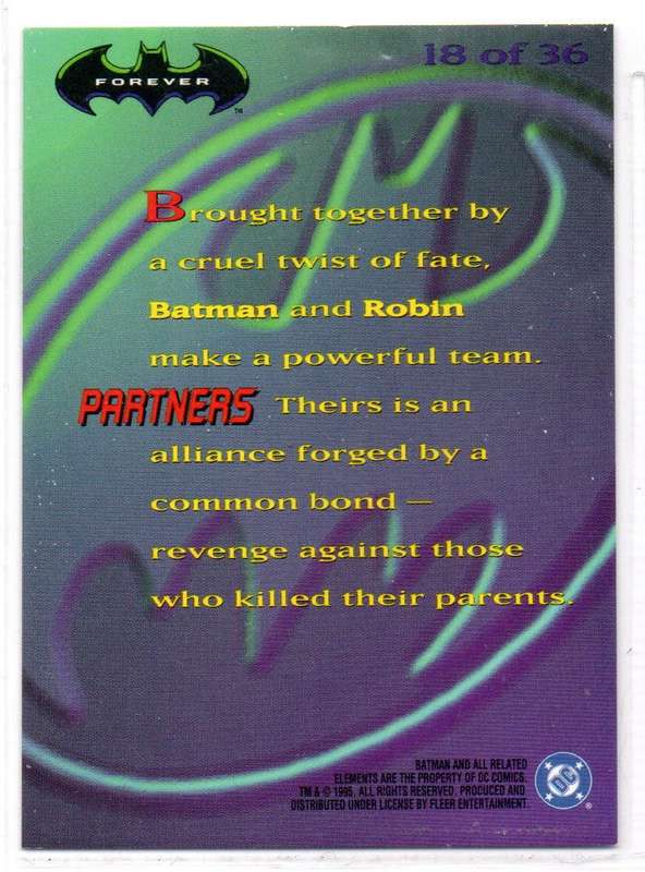 Fleer Ultra 95 DC Comics Batman Forever  - 18 Partners Holograms