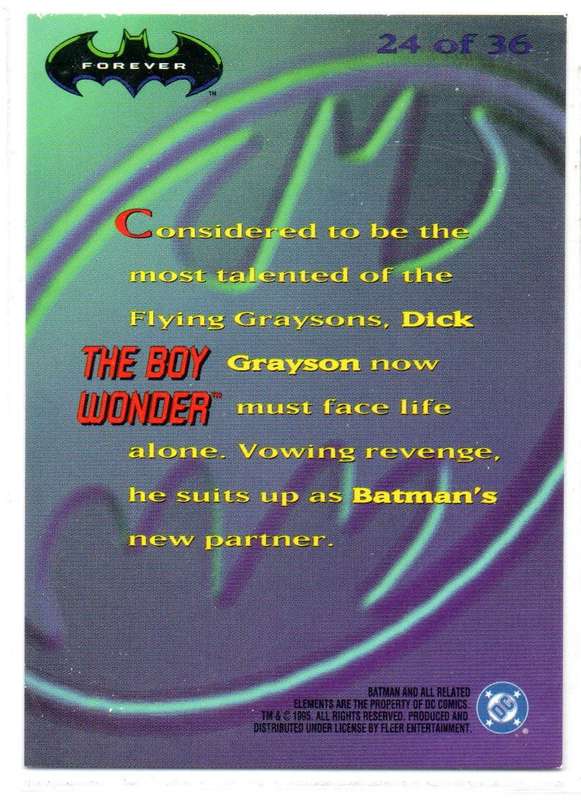 Fleer Ultra 95 DC Comics Batman Forever  - 24 The Boy Wonder Holograms