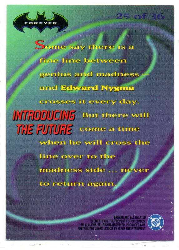 Fleer Ultra 95 DC Comics Batman Forever  - 25 Introducing The Future Holograms