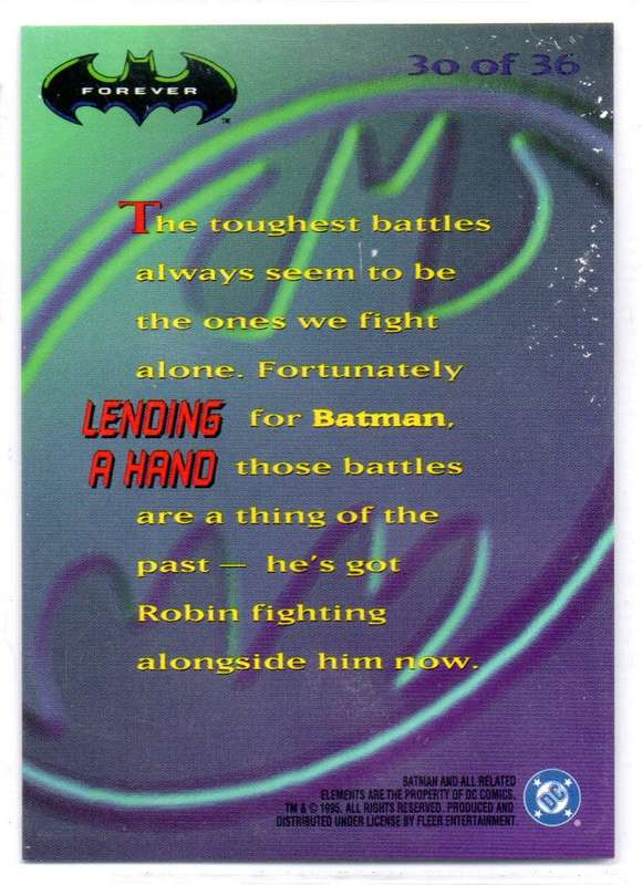 Fleer Ultra 95 DC Comics Batman Forever  - 30 Lending a Hand Holograms