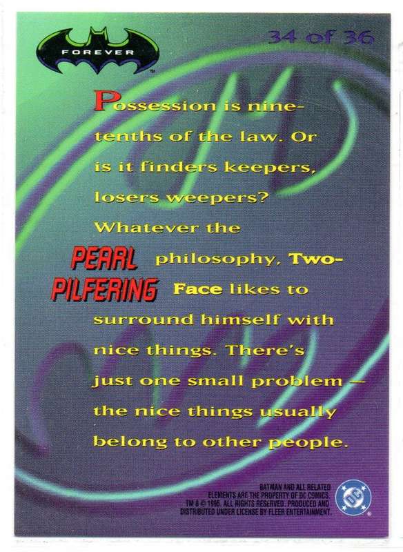 Fleer Ultra 95 DC Comics Batman Forever  - 34 Pearl Pilfering Holograms