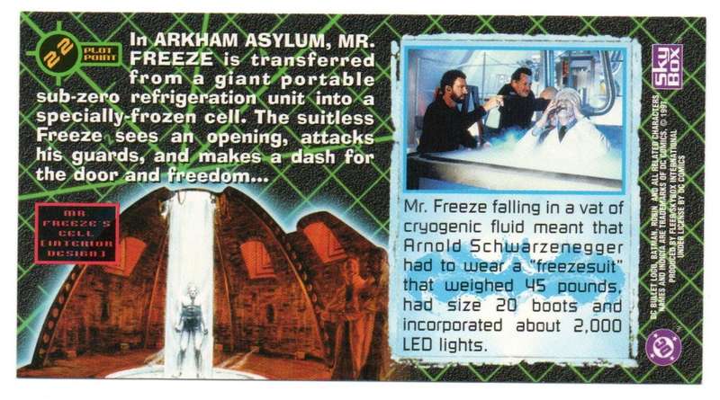 SkyBox Premium 1997 DC Batman & Robin - 22 Mr. Freeze on ice