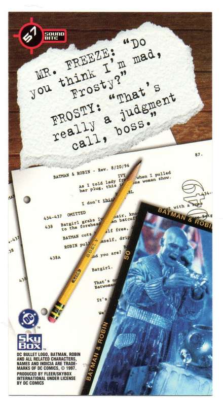 SkyBox Premium 1997 DC Batman & Robin - 57 Mr. Freeze & Frosty