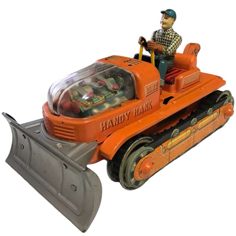1960`s Japanese Handy-Hank Battery Operated No.112 Bulldozer `Mystery Tank` in Original Box