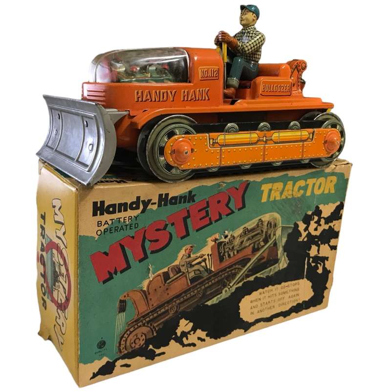 1960`s Japanese Handy-Hank Battery Operated No.112 Bulldozer `Mystery Tank` in Original Box