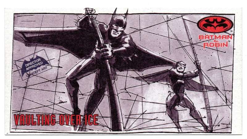 SkyBox Premium 1997 DC Batman & Robin - S1 Series 1 Vaulting over ice 5/6